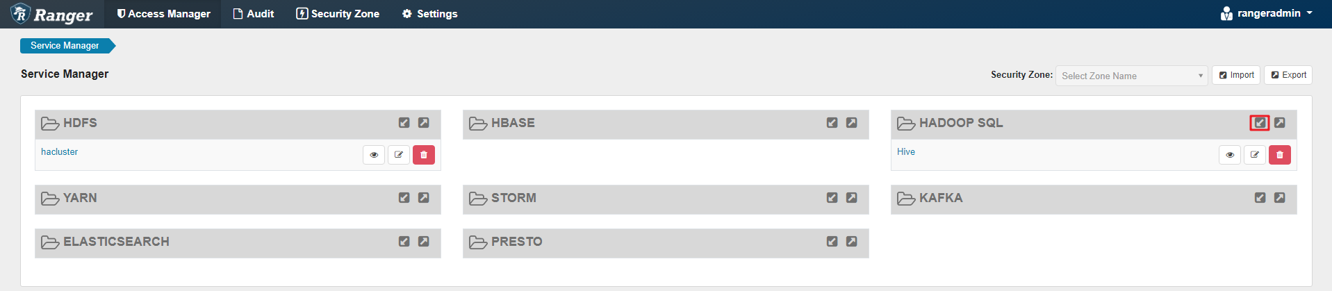 步驟 11登錄Ranger WebUI界面,單擊Hive.png
